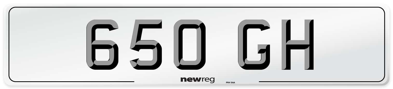 650 GH Number Plate from New Reg
